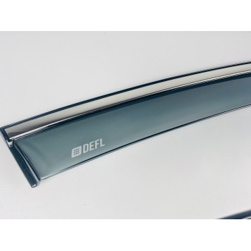 Дефлектори вікон Volkswagen Golf-7 2012+ HB з нерж. хром полоскою-6